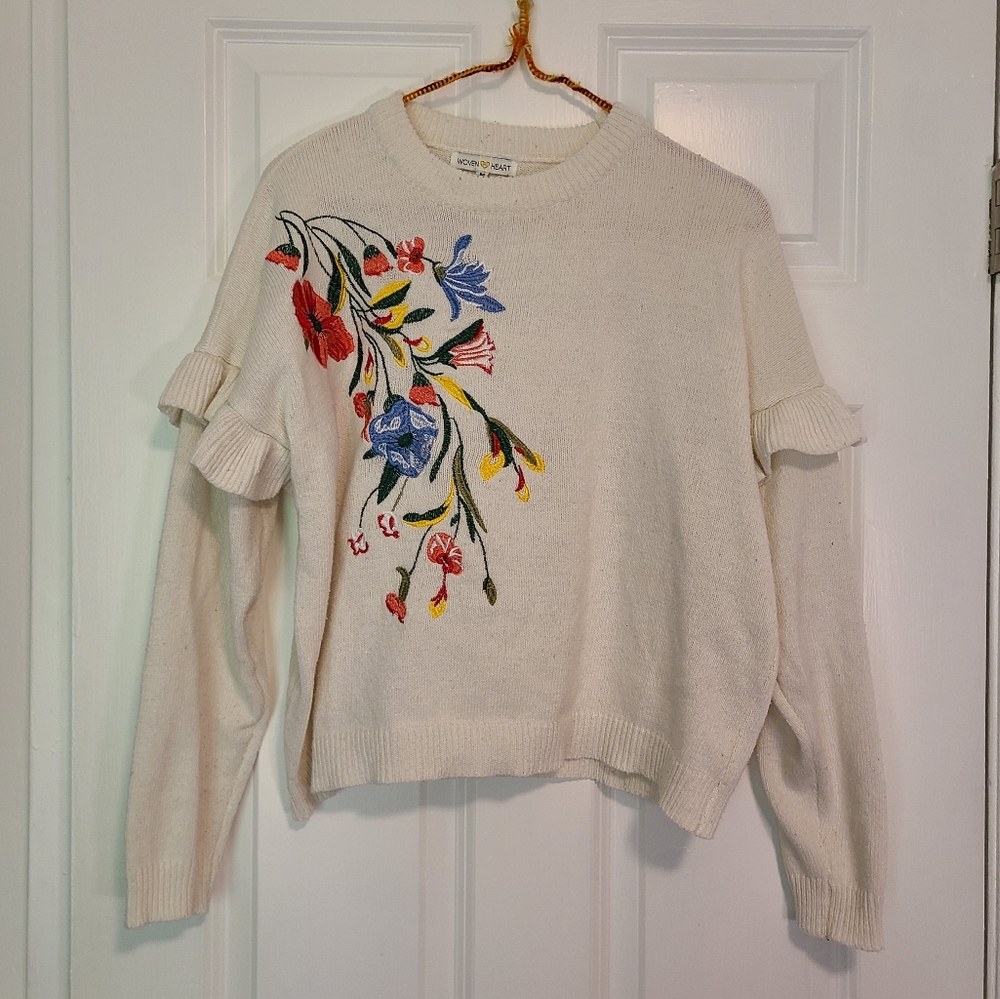 Embroidered Cotton-Blend Sweater